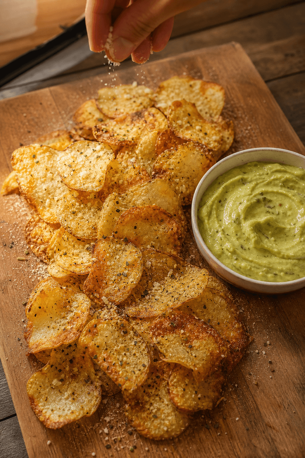 Low Calorie Garlic Parmesan Potato Chips